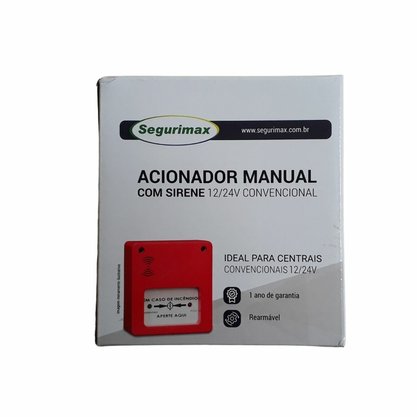 Acionador Manual c/ Sirene 12V/24V Convencional