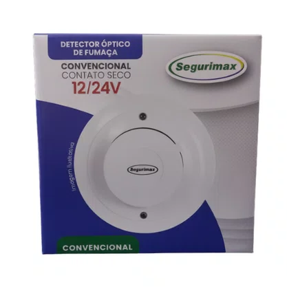 Detector Óptico de Fumaça Convencional Contato Seco 12/24V - Segurimax