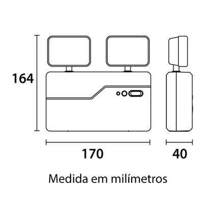 Bloco Autônomo de Emergência LED 1200L 5w 2 Faróis