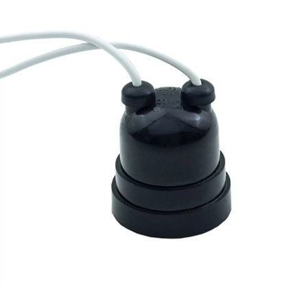 Bocal Soquete Pendente Com Rabicho Preto E27