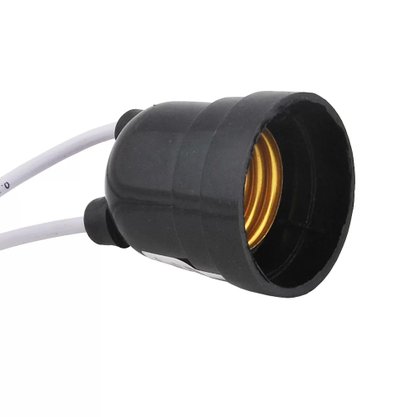 Bocal Soquete Pendente Com Rabicho Preto E27