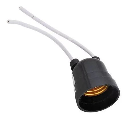 Bocal Soquete Pendente Com Rabicho Preto E27