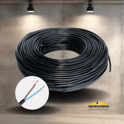 Cabo Fio Flexivel PP 2X1,50mm² 2 vias - Rolo 100m