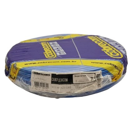 Cabo Flexivel 750V 1,5mm² Antichama  Azul Cobrecom Rolo 100m