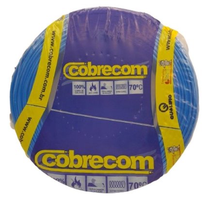 Cabo Flexivel 750V 4mm² Antichama - Azul - Cobrecom - Rolo 100m