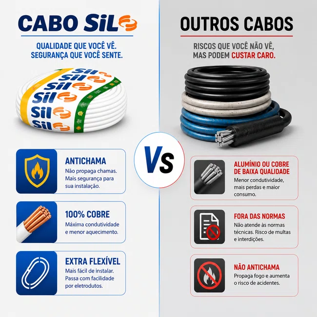 Cabo Flexivel 750V 4mm² Antichama - Branco - SIL - Rolo 100m