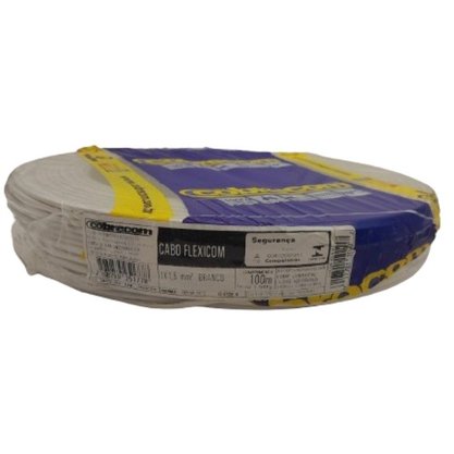 Cabo Flexivel 750V 6mm² Antichama -Branco- Cobrecom - Rolo 100m