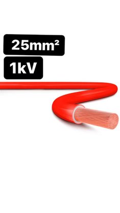 Cabo Flexível HEPR 1kV 25,0mm²  Vermelho  Corfio/Cobrecom/SIL  - metro