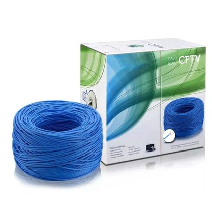 Cabo Para CFTV 8 vias Azul - Caixa 300m