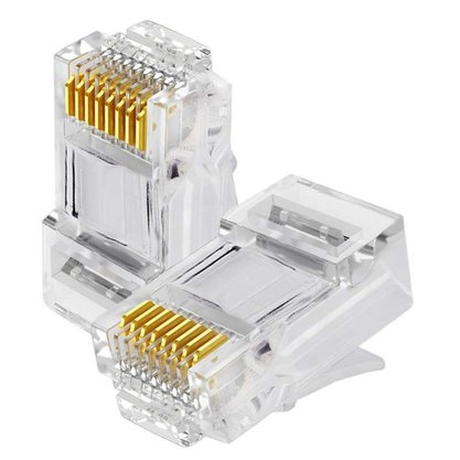 Plug conector RJ45 Macho para cabo de rede - Unitário