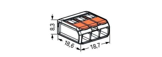 Conector WAGO Legítimo 221-413 - 3 Pólos - Até 4mm