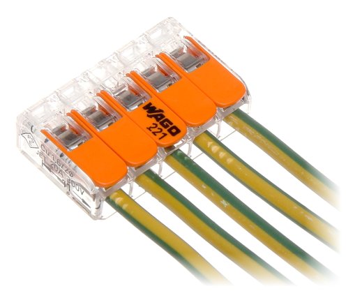 Conector WAGO Legítimo 221-415 - 5 Pólos - Até 4mm