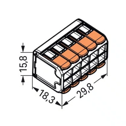 Conector WAGO Legítimo 221-420 - 10 Pólos - Até 4mm²