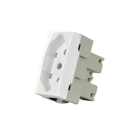 Conjunto Tomada Para Móvel 10A (2P+T) Branco - Sleek - Margirius