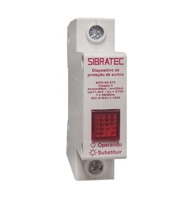Protetor Surto DPS 40kA 275V Classe II - Sibratec - 3 Unidades