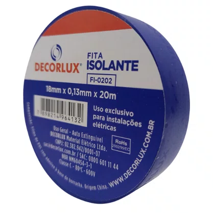 Fita Isolante 18MM x 20M - Decorlux - Azul