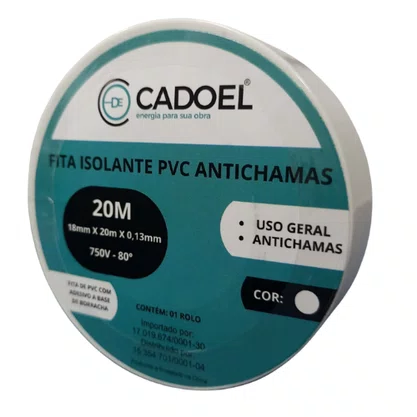 Fita Isolante 18MM x 20M - Cadoel - Branca
