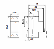Interruptor DR 5SZ1 40A 30mA (1P+N) - IRIEL