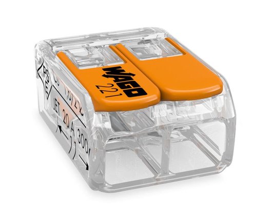Kit C/ 100 Conectores WAGO Legítimo 221-412 - 2 Pólos - Até 4mm