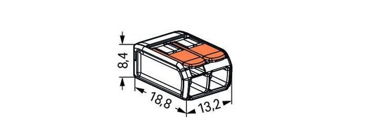 Kit C/ 100 Conectores WAGO Legítimo 221-412 - 2 Pólos - Até 4mm
