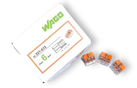 Kit C/ 30 Conectores WAGO Legítimo 221-613 - 3 Pólos - Até 6mm²
