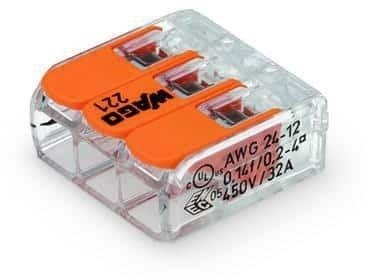 Kit C/ 30 Conectores WAGO Legítimo 221-613 - 3 Pólos - Até 6mm²