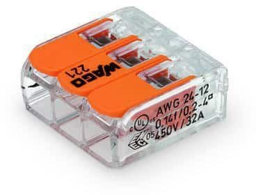 Kit C/ 50 Conectores WAGO Legítimo 221-413 - 3 Pólos - Até 4mm