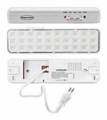 Kit C/ 10 Luminárias 30 Led Slim - Segurimax