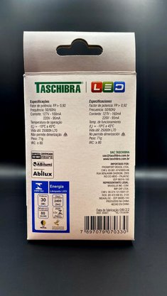 Lampada Bulbo Led 30W Taschibra 6500K - Branco Frio - Bivolt
