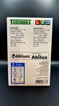 Lampada Bulbo Led 40W Taschibra 6500K - E27 - Branco Frio - Bivolt