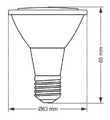 Lâmpada Led PAR20 7W 2700K Taschibra