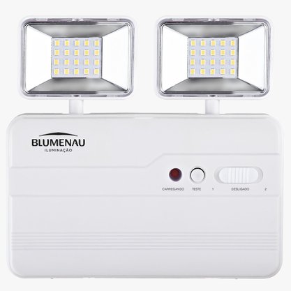Bloco Autônomo Luminária de Emergência LED 2 Faróis 10w 2200 Lúmens - Blumenau