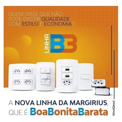 Módulo Tecla Paralela 10A Branco - Linha B3 - Margirius
