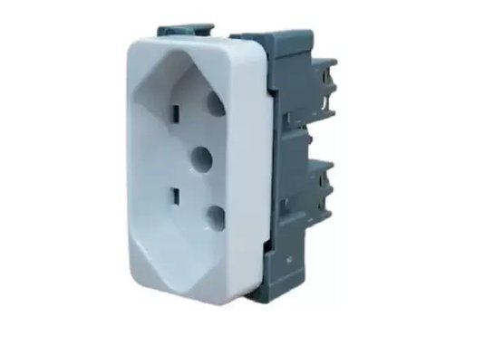 Módulo Tomada 10A Branco (2P+T) - Linha B3 - Margirius