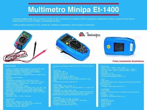 Multimetro Digital ET-1400 - Minipa