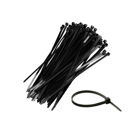 Pacote C/ 100 Abraçadeiras De Nylon 200 x 4,8mm Preta
