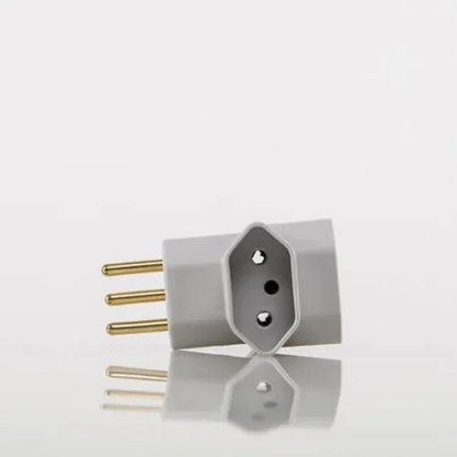Pino Adaptador 3 Saídas Tipo "T" 2P+T 10A 250V - Branco - Margirius