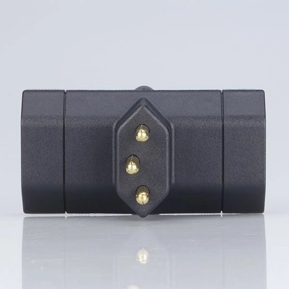 Pino Adaptador 3 Saídas Tipo "T" 2P+T 10A 250V - Preto - Margirius