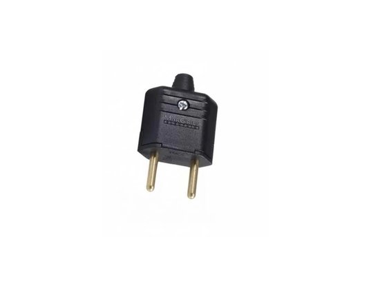 Plugue Pino Macho 180°  2P 10A - Preto - Margirius
