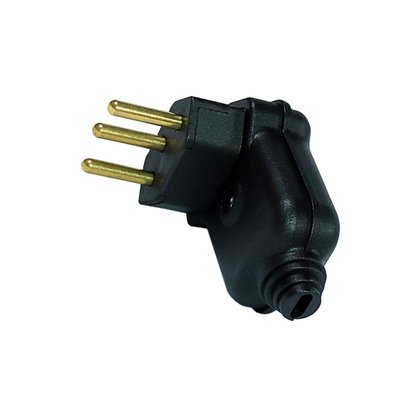 Plugue Pino Prensa Cabo Macho 90° 2P+T 10A - Preto - Margirius