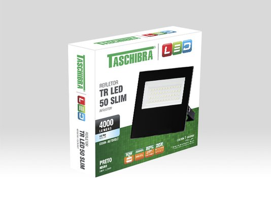 Refletor TR LED Slim 50W 6500K - Bivolt - Taschibra