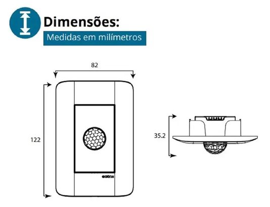 Sensor De Presença Embutido 4x2 Smart X-Control Exatron