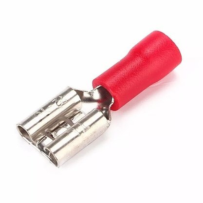 Terminal Pré-Isolado Fêmea Para Cabo 1,5mm² - Vermelho - 100 Unidades