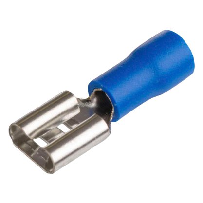 Terminal Pré-Isolado Fêmea Para Cabo 2,5mm² - Azul - 100 Unidades