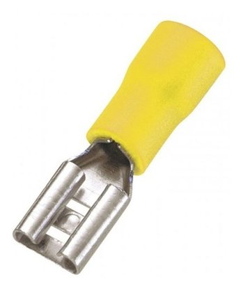 Terminal Pré-Isolado Fêmea Para Cabo 6,0mm² - Amarelo - 100 Unidades