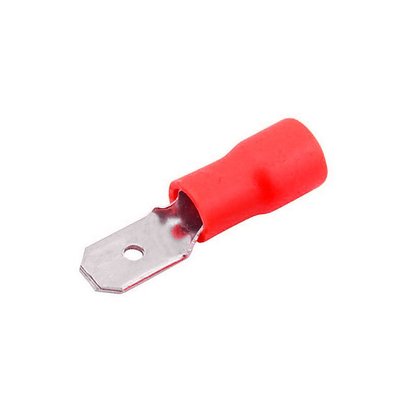Terminal Pré-Isolado Macho Para Cabo 1,5mm² - Vermelho - 100 Unidades