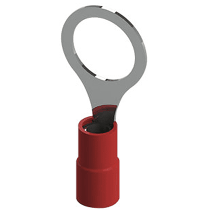 Terminal Pré-Isolado Olhal Para Cabo 1,5mm² - Vermelho - 100 Unidades