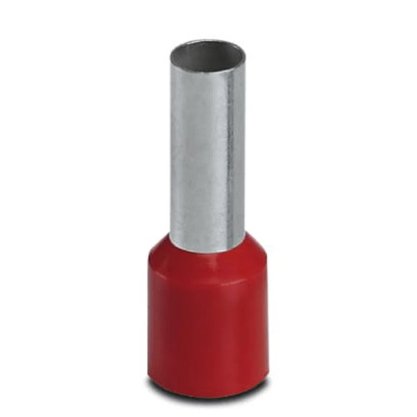 Terminal Tubular Ilhós 1,0mm² - Vermelho - 100 Unidades