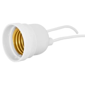 Bocal Soquete Pendente Com Rabicho Branco E27