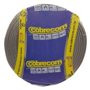 Cabo Flexivel 750V 1,5mm² Antichama - Cinza - Cobrecom - Rolo 100m